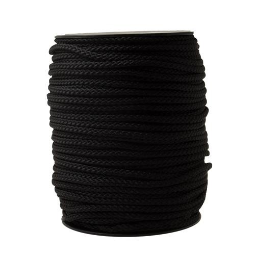 Flätad Polyesterlina Svart 6,0mm 125m
