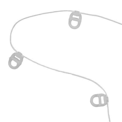 Glid på snöre 8cm VIT - 4mm skena, 25m