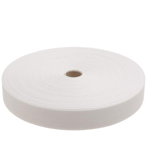 POLYESTERB.TEXT. 25mm Vitblekt 50m
