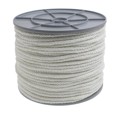 Flätad Polyester Vit  6mm 125m