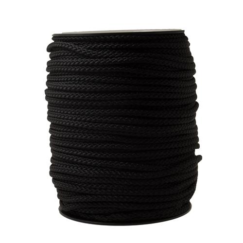 Flätad Polyesterlina Svart 6,0mm 125m