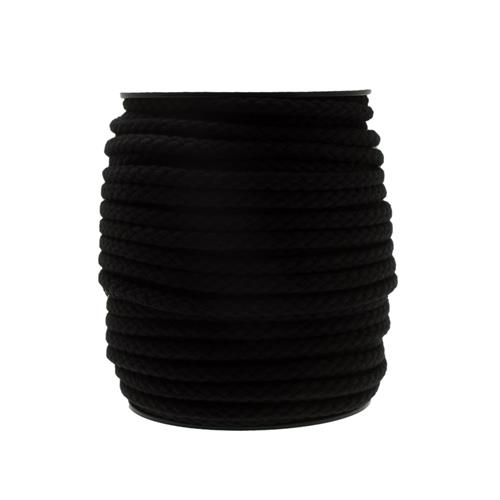 Flätad Bomullslina Svart 8mm 50m
