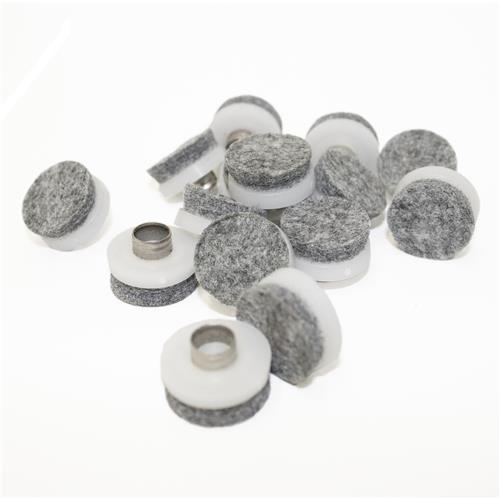 Golvskydd Filt rör 9x4 mm Transp/Grå 22 mm 100st